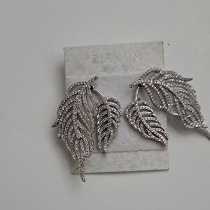 Silver Leaf Drop Earrings